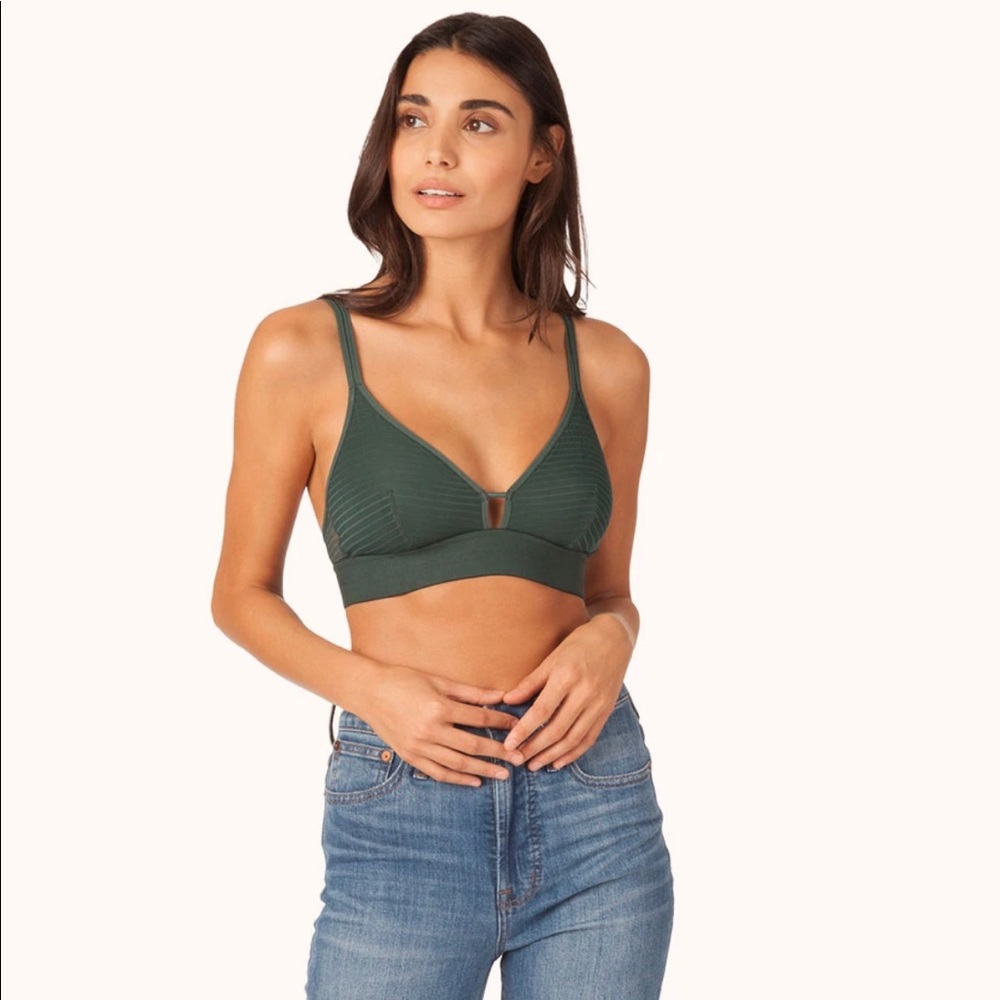 Lively Green Stripe Mesh Bralette